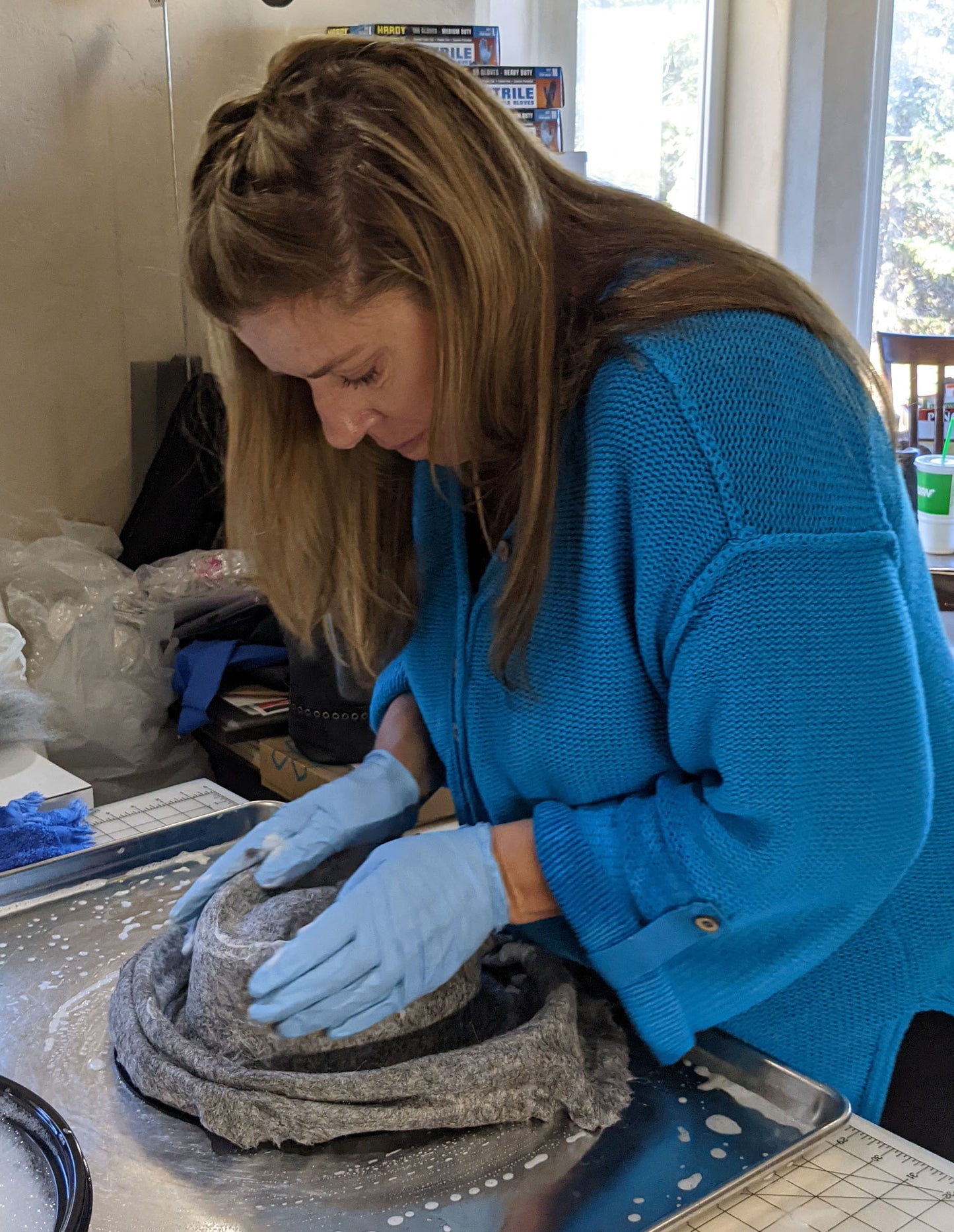 Felting an Alpaca Hat with Brim